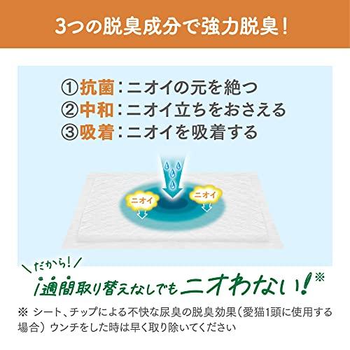 ニャンとも清潔トイレ 脱臭・抗菌シート 複数ねこ用 8枚入×4個  猫用システムトイレシート (ケース販売) システムトイレ用 (ケース販売)｜tamari-do｜04