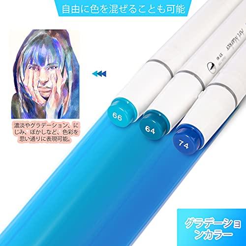 Sanjoki 120本119色 マーカーペン やわらかい筆 コミック用 画材 筆