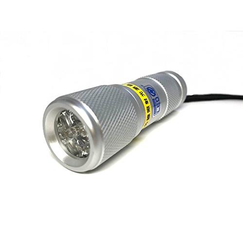 日本製 LEDブラックライト 5灯 自社製造 UVライト 日亜化学製 UV-LED 波長375nm 紫外線ライト (シルバー)｜tamari-do｜02