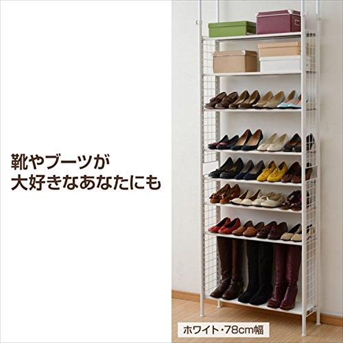 山善 フリーラック (突っ張り) スリム 幅63×奥行25×高さ209-282cm 棚板耐荷重10kg 棚板の高さが変えられる 壁面収納 本