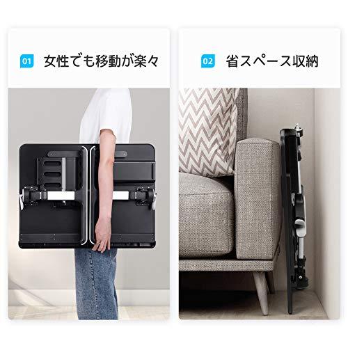 【色:ブラック】SAIJI 折りたたみ ミニテーブル「安定性強化版」机 ローテー Amazon | SAIJI ベッドテーブル ベッド デスク ラップデスク