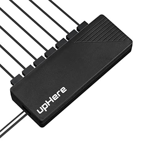 upHere ファンハブ 7ポート PWM対応 Sata電源入力 4ピンおよび3ピン