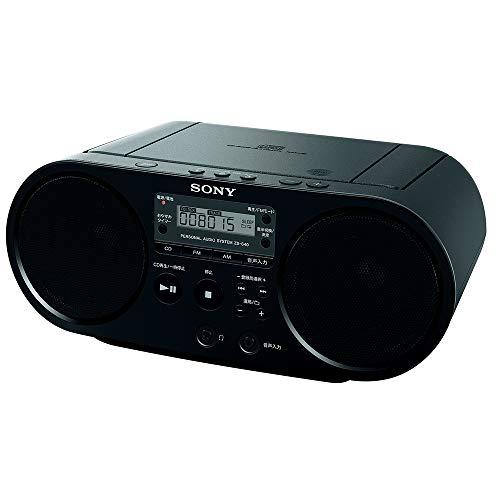 ソニー AUX CDラジオ ZS-S40 : FM/AM/ワイドFM対応 ブラック B