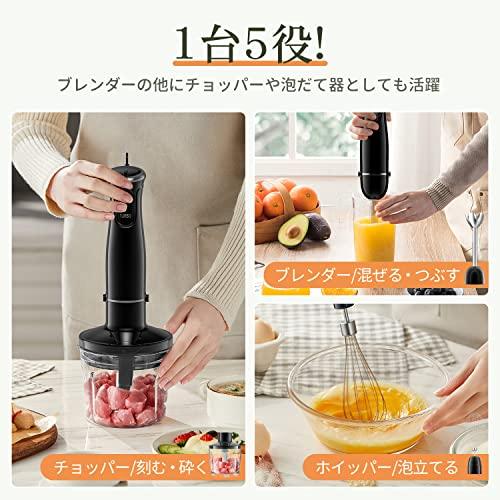 BESROY ハンドブレンダー 800W 離乳食 ブレンダー 1台5役「つぶす  