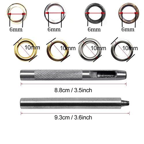 Wolfride 両面ハトメ はとめパンチセット 6mm レザークラフト 4色 120