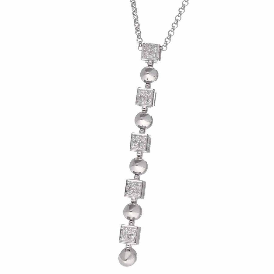 ダイヤモンド(0.30ct) ペンダント ネックレス 42cm 750 K18 WG  