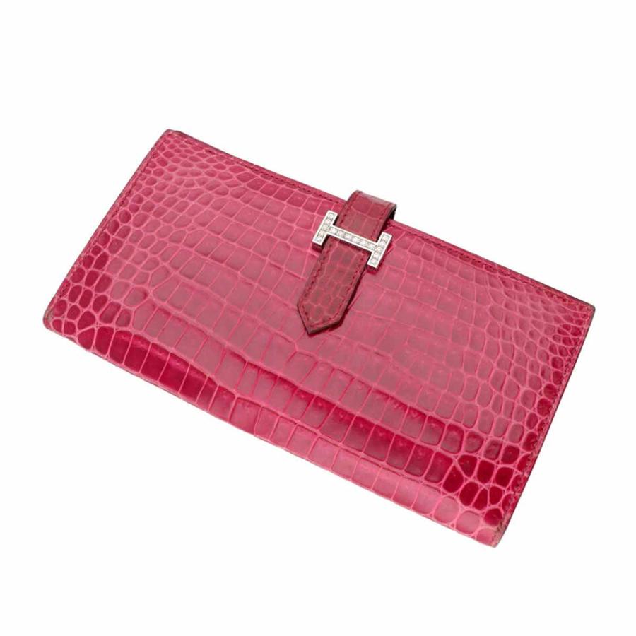 Hermes エルメス ダイヤモンド付き ベアン スフレ □K刻印 長財布 