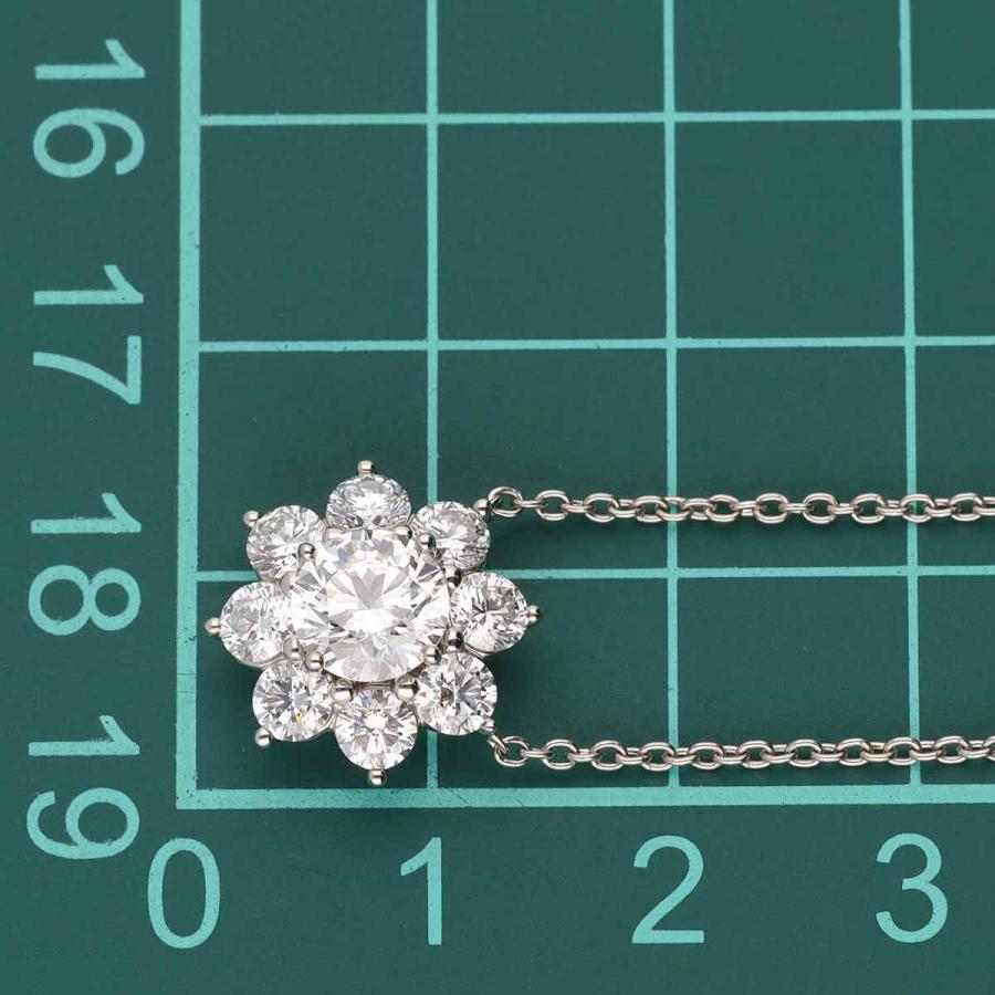 HW サンフラワー ペンダント ネックレス ミディアム ダイヤ(1.03ct E-VS1-3Ex) サイドダイヤ(約1.21ct) PT950 鑑定書｜tamariya78｜06