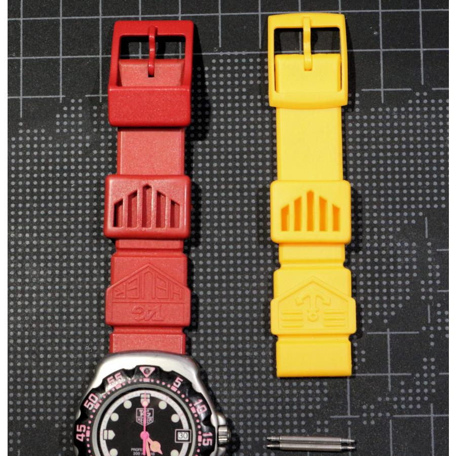 タグホイヤのフォーミュラ1 純正ベルト18mm メンズ用 タグホイヤー フォーミュラ 1 純正風 黄色 イエロー 系 ラバーベルト