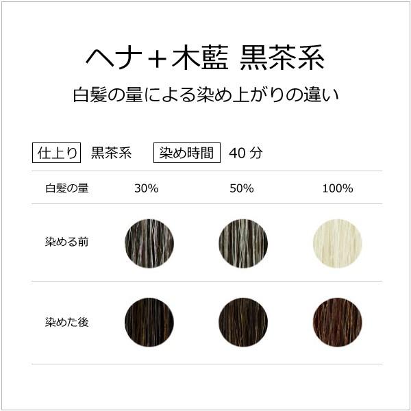 ナイアードヘナ - ヘナ＋木藍（黒茶系）400g（100g×4袋） ナイアードヘナ 天然100％白髪染め 白髪を落ち着いた「黒茶系」の色に染めたい方向け｜tamashii｜03