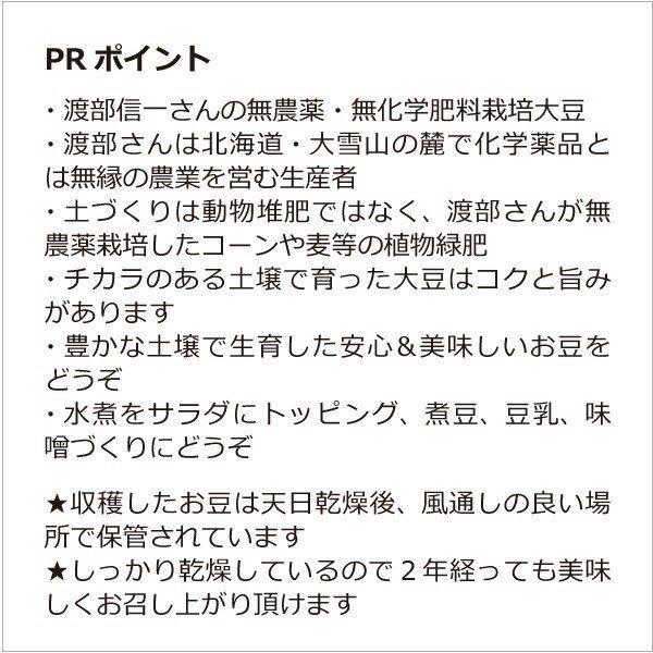 北海道産 無農薬大豆 - 渡部信一さんの大豆(約1kg×5袋) 無農薬・無化学肥料栽培30年の美味しい大豆 渡部信一さんは化学薬品とは無縁の生産者|tamashii|04