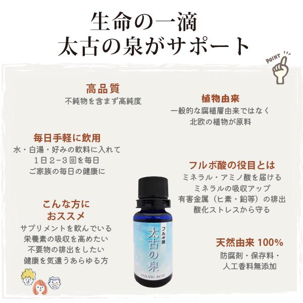 高純度 フルボ酸 太古の泉30ml（約1〜1.5か月分）×10本 本物のフルボ酸 国際腐植物質学会IHSS基準 ミネラル吸収サポート 有害金属排出 酸化ストレス保護の画像