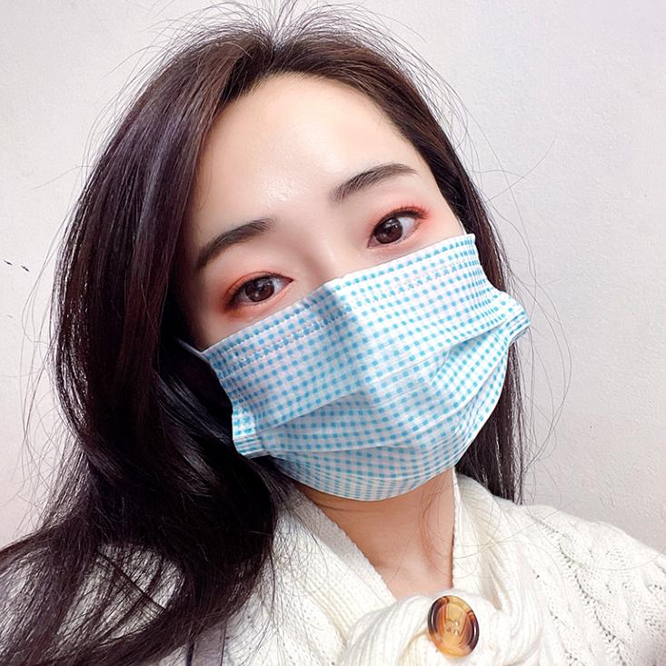 30枚入 マスク 水玉 花柄 迷彩柄 チェック 不織布 カラー 使い捨て 大人用 30枚入り 三層構造 ウイルス 花粉対策 飛沫防止 mask color |  | 16