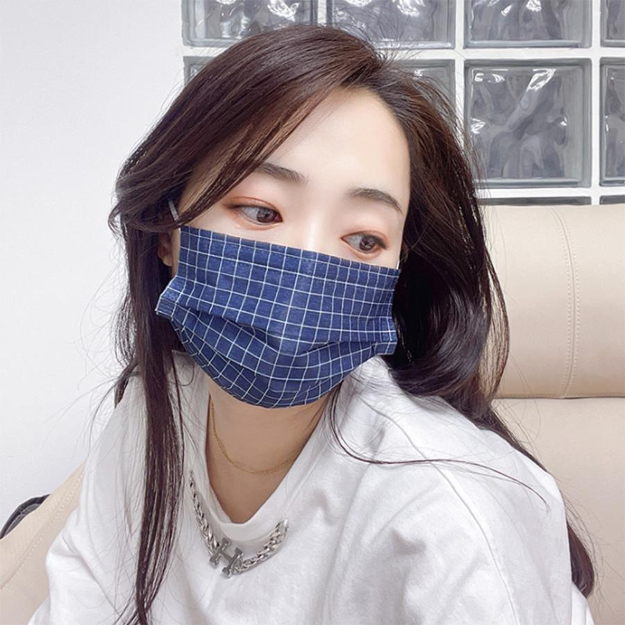 30枚入 マスク 水玉 花柄 迷彩柄 チェック 不織布 カラー 使い捨て 大人用 30枚入り 三層構造 ウイルス 花粉対策 飛沫防止 mask color |  | 17