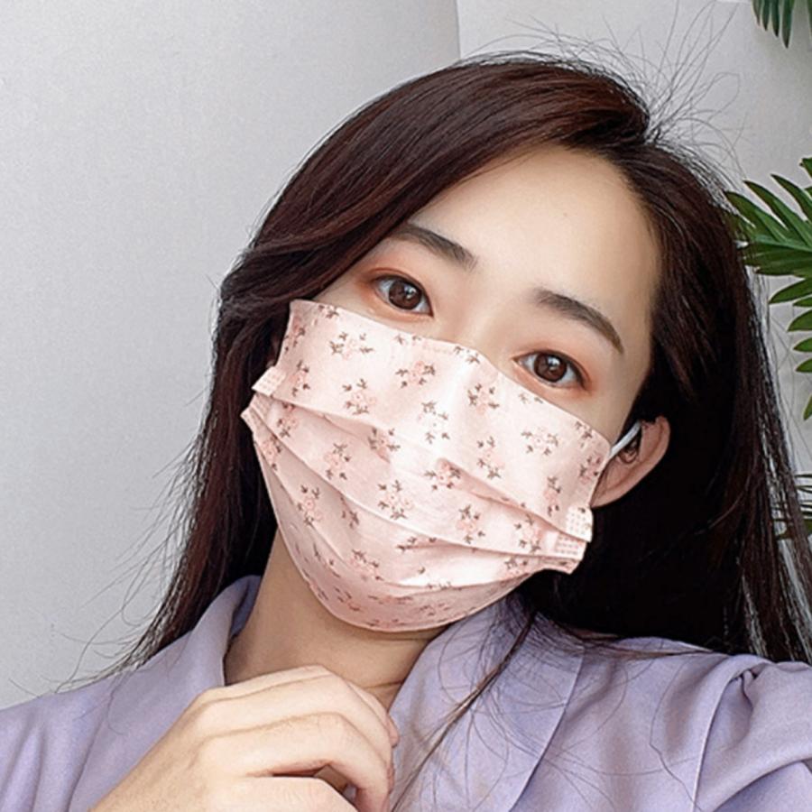 30枚入 マスク 水玉 花柄 迷彩柄 チェック 不織布 カラー 使い捨て 大人用 30枚入り 三層構造 ウイルス 花粉対策 飛沫防止 mask color |  | 19