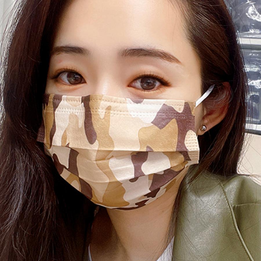 30枚入 マスク 水玉 花柄 迷彩柄 チェック 不織布 カラー 使い捨て 大人用 30枚入り 三層構造 ウイルス 花粉対策 飛沫防止 mask color |  | 13