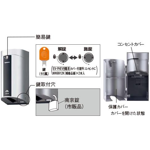 Panasonic EV PHEV充電用 コンセント カバー付 15A20A兼用 接地屋外