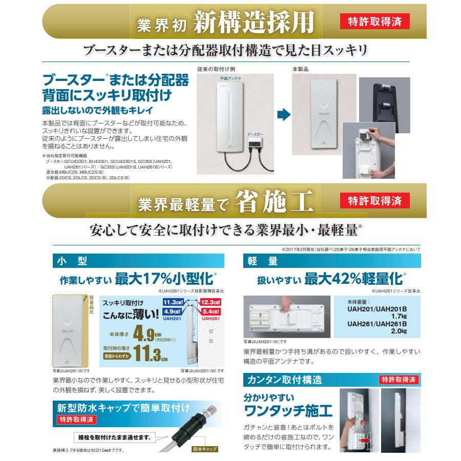 アンテナ DXアンテナ 地デジ uhf 屋外 20素子相当 強中電界用 UAH201V 垂直偏波専用 ブラック｜tamatama2019｜03