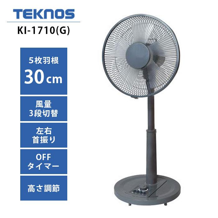 VVS 団扇 TEKNOS 30cmリビングメカ扇 グレー フラットガード 本体PP 羽根