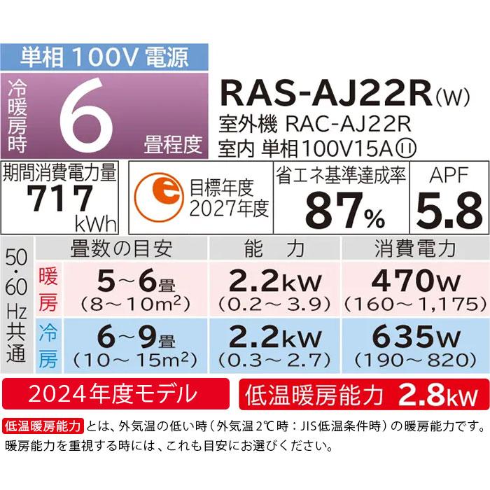 日立 エアコン 6畳用 冷暖房 白くまくん コンパクト 単相100V 日立 エアコン 6畳用 冷暖房 白くまくん コンパクト 単相100V