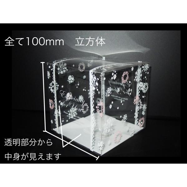 立方体透明箱 ギフトボックス プレゼント用 母の日 ラッピング用品箱 クリアケース 透明パッケージ 花柄 PNN-100 (100×100×100) フルール (200枚)の画像