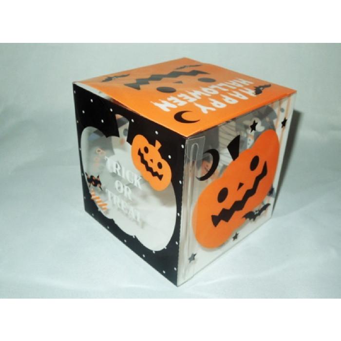 立方体透明箱ケース ハロウィンギフトボックス クリアケース ラッピング用品箱 パッケージ包装 PNN-100 (100×100×100) ハロウィン5 (200枚)_3