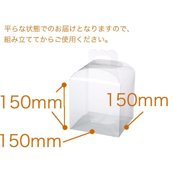 ギフトバッグ 透明箱 ラッピングケース 取っ手付きクリアボックス プレゼント用 透明無地 GB-500 (100枚)の画像