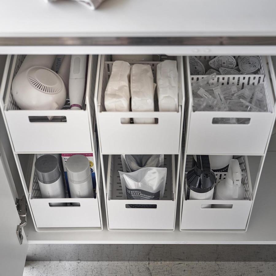 tower シンク下収納バスケット タワー 2段 山崎実業 伸縮 キッチン