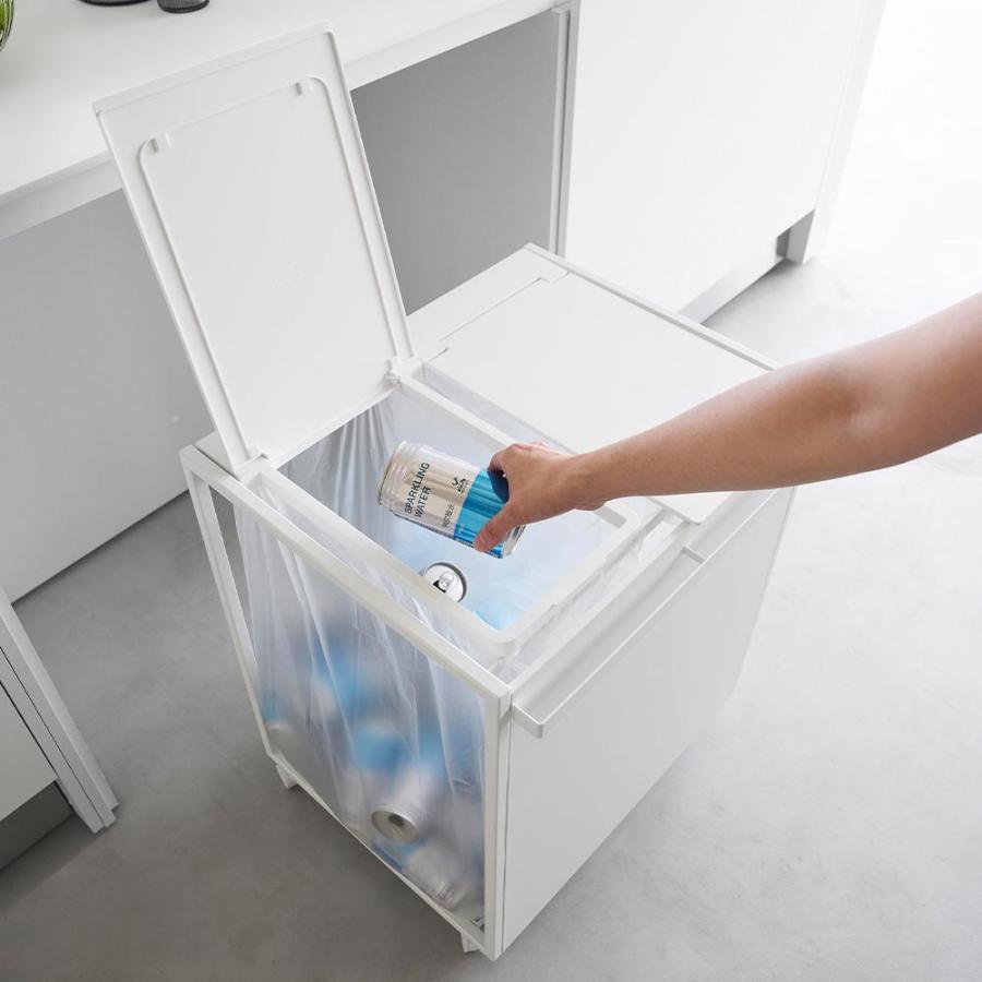 tower 蓋付き目隠し分別ダストワゴン タワー 45L 2分別 山崎実業