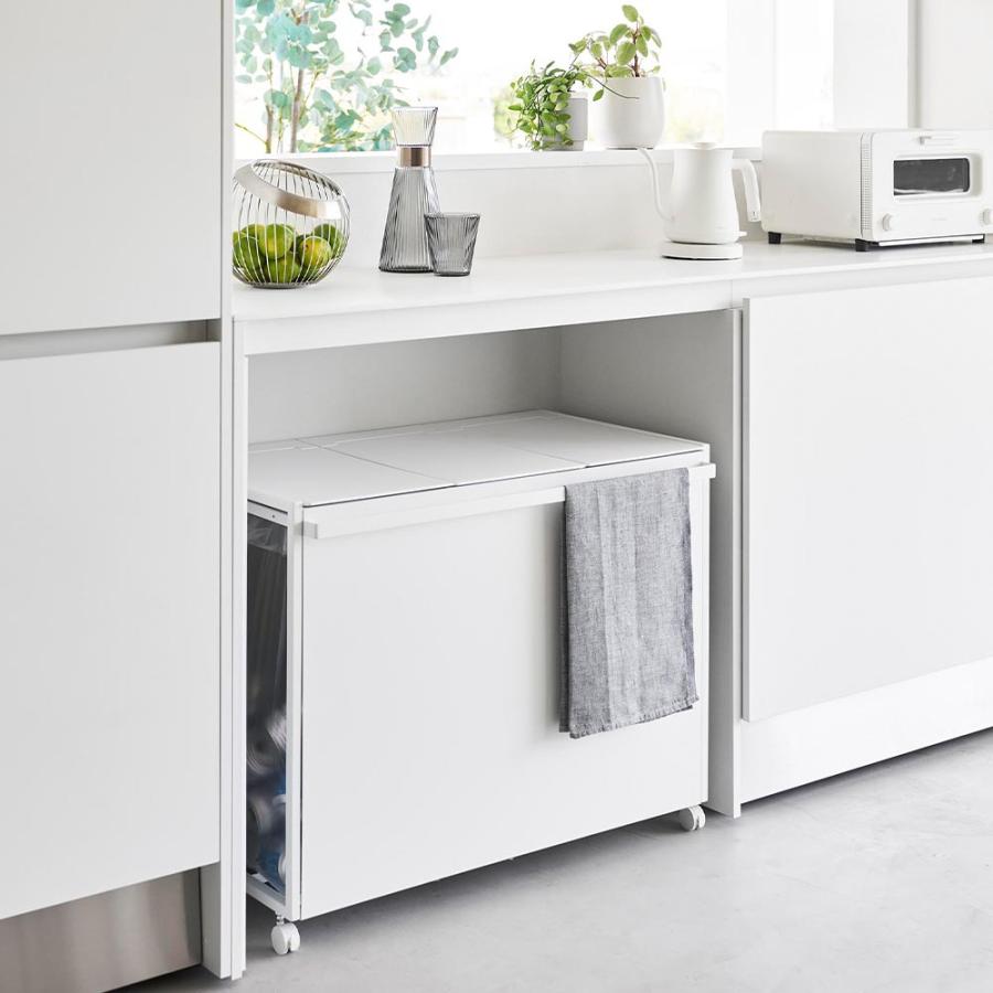 tower 蓋付き目隠し分別ダストワゴン タワー 45L 3分別 山崎実業