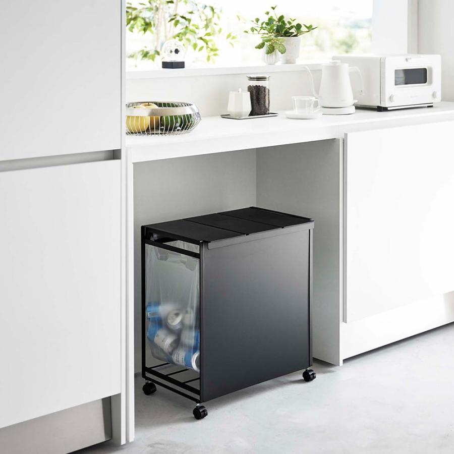 tower 蓋付き目隠し分別ダストワゴン タワー 3分別 山崎実業 ホワイト