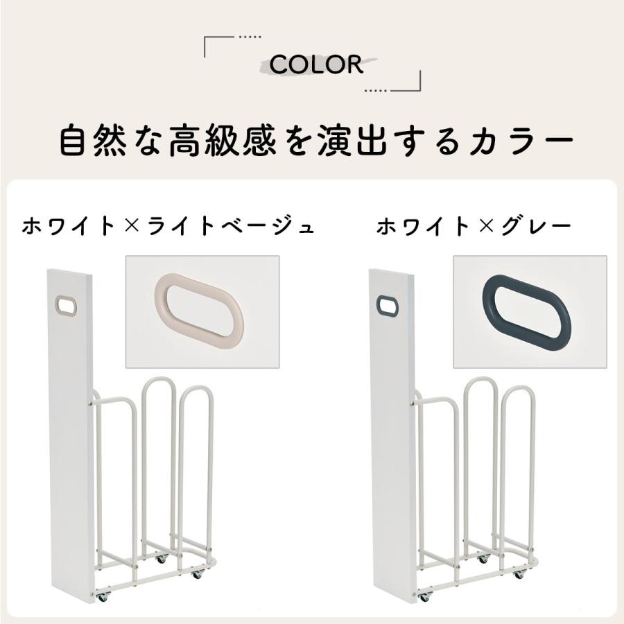 18.8 cm ストッカー 段ボールストック フィレッテ ダンボールストッカー 幅12 8cm ダンボール 収納 ストッカー W120 キャスター付 段ボール スリム 目隠し パネル付き 隙間収納 紙袋 段ボールストッカー 古紙 ストック マグネット対応 ホワイトグレー ホワイトグレー リビングート ANA Mall店 ANA