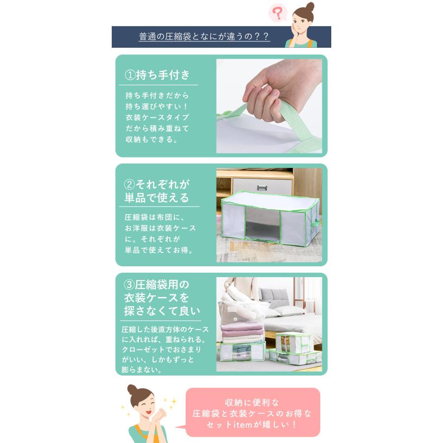 TAMATOSHI 圧縮袋 収納ケース 衣類 羽毛布団 ボックス型 掃除機対応