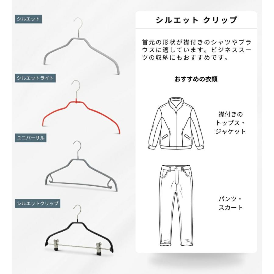 MAWA ハンガー マワ シルエット クリップ付 41FK 5本セット すべらない