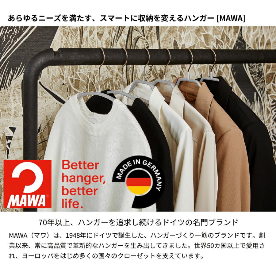 MAWA ハンガー マワ エコノミック クリップ付 40PK 10本セット すべら