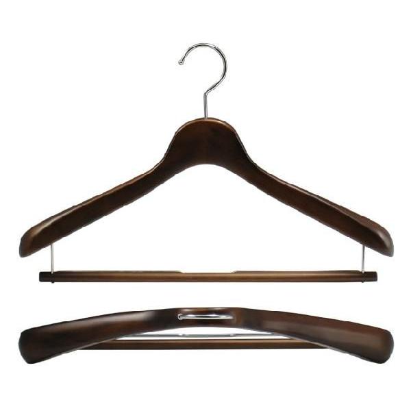 国産 木製 ハンガー ジャケット スーツ スラックスバー付 ズボン