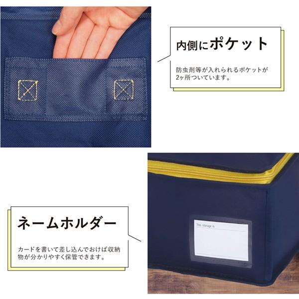 羽毛布団収納 コンパクト優収納アルファ すきま用 ネイビー グレー 