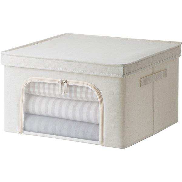 中身が見える布製収納ボックス 2個セット 衣類収納 積み重ね スタッキング クローゼット 収納 おしゃれ 生成り 2 ハンガー インテリアtamatoshi 通販 Yahoo ショッピング