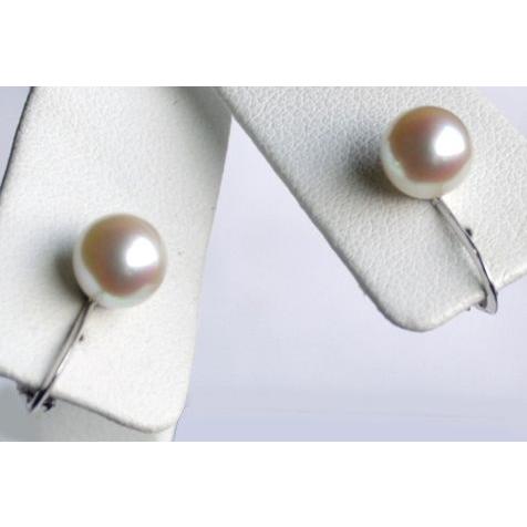 ナチュラルパールイヤリング 7-7.5mm 伊勢志摩産 アコヤ真珠 ネジバネ式 シルバー925 レディースアクセサリー