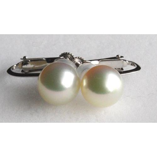 Pearl K14WG製 ナチュラルパールイヤリング 8-8.5mm 伊勢志摩産 
