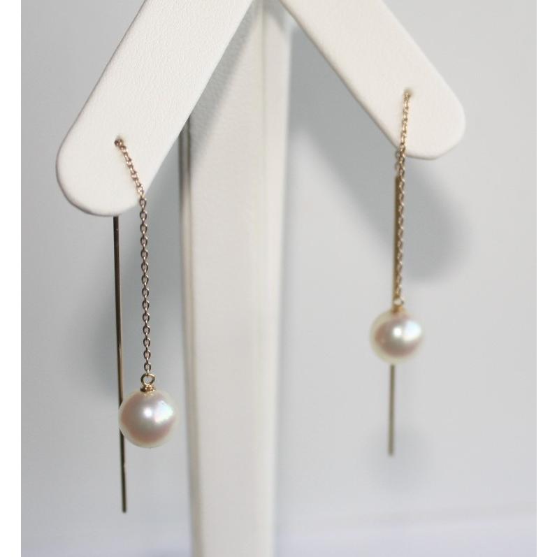 アメリカンピアス K18製 7mmアコヤ あこや真珠 伊勢志摩産 pearl 美  