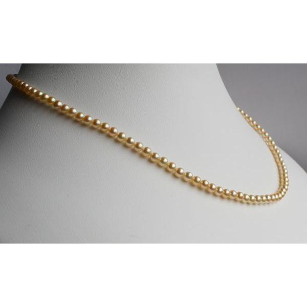 ゴールド ベビーパールネックレス 3.5-4mm 伊勢志摩産アコヤ真珠