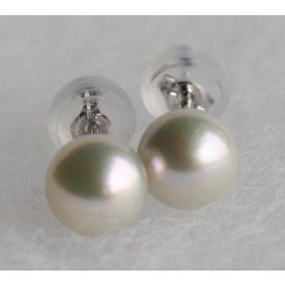 パールピアス 直結 スタッド 5.5-6mm 伊勢志摩産 アコヤ真珠 Pt900 