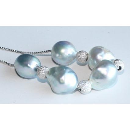 ナチュラルバロックパール ５粒 スルーネックレス 長さ調節タイプ 伊勢志摩産 アコヤ真珠 Pearlの画像