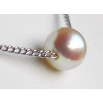 伊勢志摩産あこや真珠　パールネックレス　7-7.5ｍｍ 1粒 パール スルー ネックレス 7-7.5mm シルバー925 ペンダント 伊勢