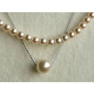 1粒 パール スルー ネックレス 7-7.5mm シルバー925 ペンダント 伊勢