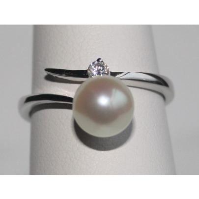 シンプルな指輪 フリーサイズリング ナチュラルパール pearl アコヤ