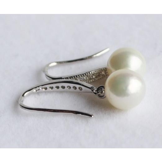パールピアス 7.5-8.0mm 伊勢志摩産 アコヤ真珠 キラキラ フック 