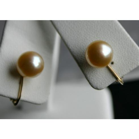 Pearl K18製 ナチュラルパールイヤリング 大珠9-9.5mm 伊勢志摩