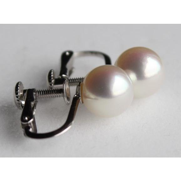 ナチュラルパールイヤリング 7.5-8mm 伊勢志摩産 アコヤ真珠 ネジバネ式 シルバー925 レディースアクセサリーの画像